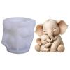 Hugging Elephant Epoxy Resin Silicone Mold For Candle Handmade Soap Food Safe Handmade Crafting Accessories