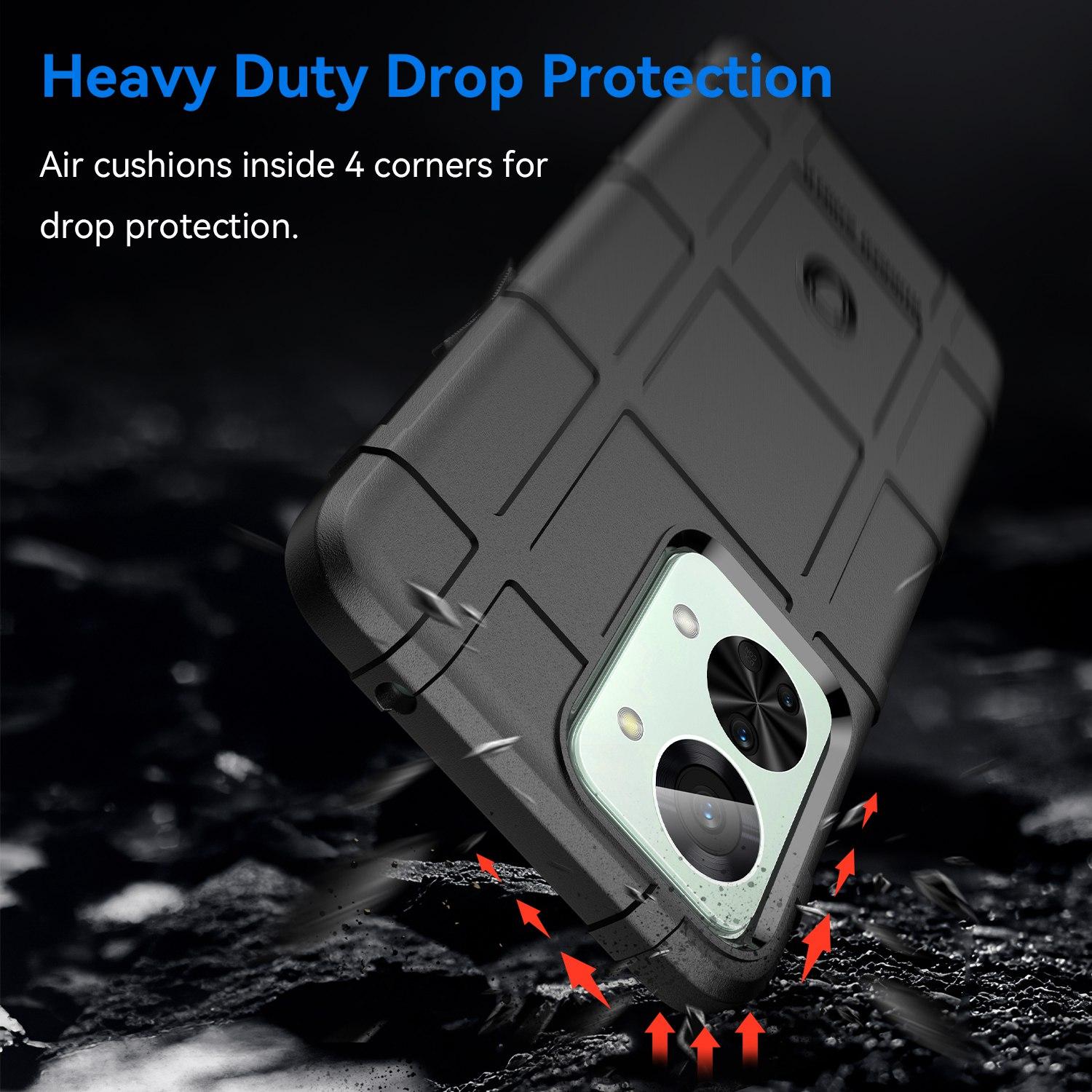 

For OnePlus Nord 2T 5G Rugged Square Grid Design Soft TPU Durable Phone Case Well-protected Shell Green