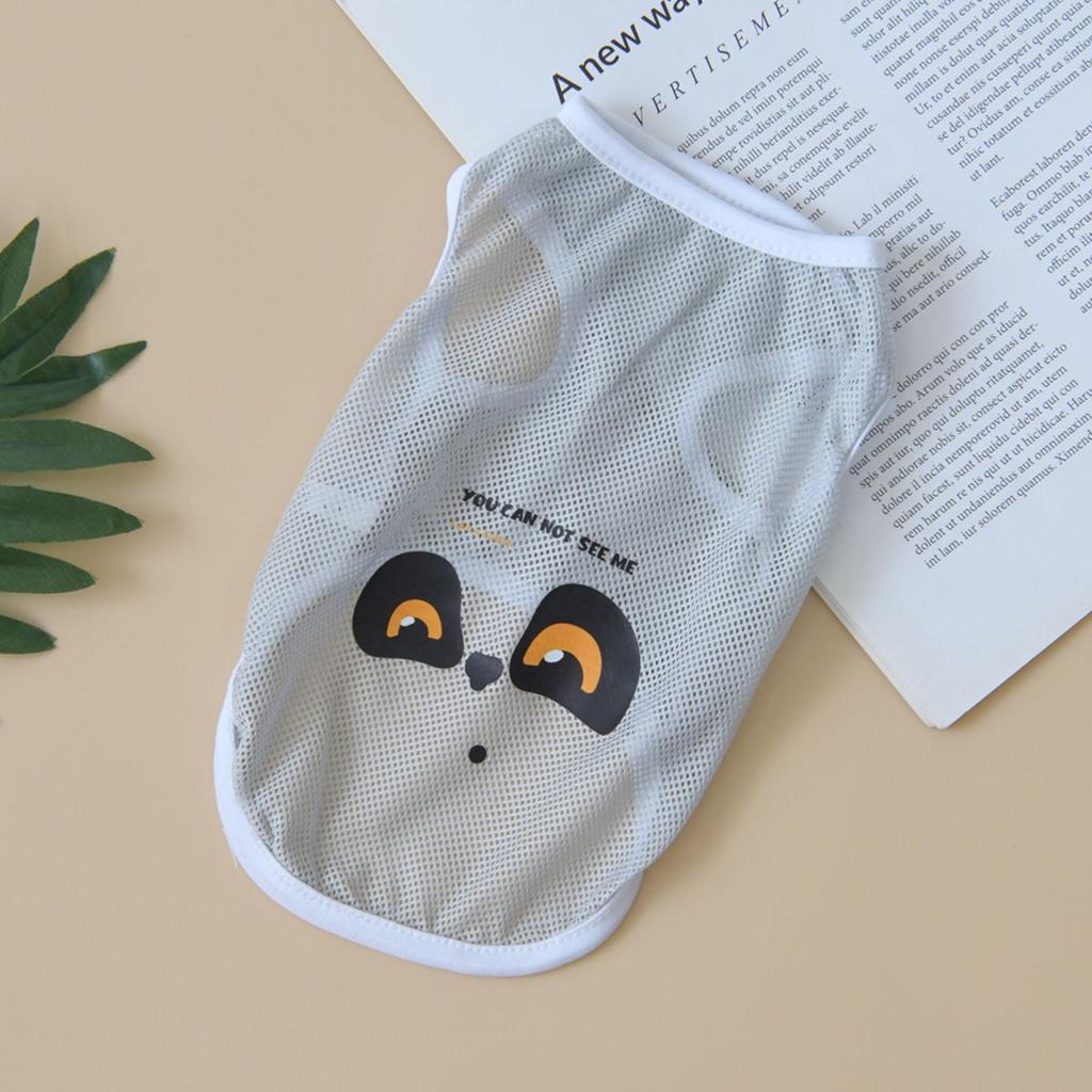 Dog Clothes Spring And Summer Cool Mesh Vest Cartoon Printed Vest