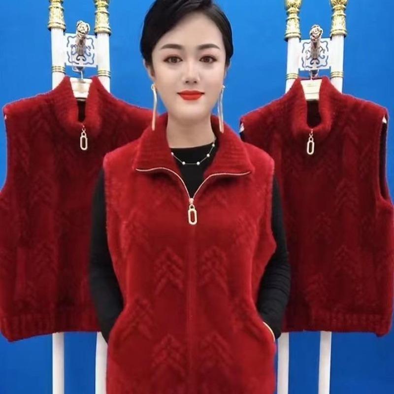 Imitation Mink Fleece Vest Jacket Autumn and Winter Loose Short Vest Top Women