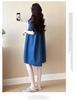 Maternity Summer Slim-Fit Long Dress: French Chic and Sophisticated Design
