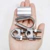 Abimars Wire Cable Clamps 3/8", 304 Stainless Steel Wire Rope Clamp, Cable Clip Clamp with Aluminum Crimping Loop and Thimble