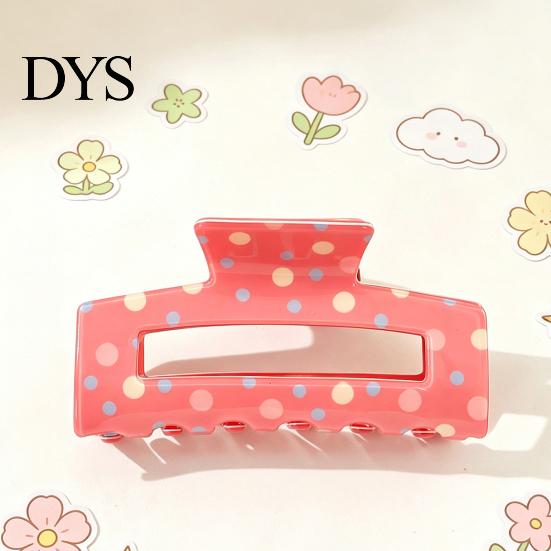 Daily Hair Clips for Thin Thick Colorful Polka Dot Claw Clip Women, Sweet Macaron Style Non-slip Shark Strong Hold Gripper Hair, Lightweight