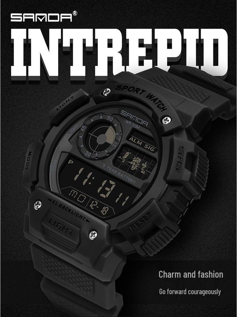 Sanda Men's & Women's Multifunction Waterproof Shockproof Watch with Alarm