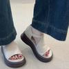 Comfort~ Retro Word with Casual Heightening Platform Sandals Women's Summer New Flat-bottomed Roman Sandals