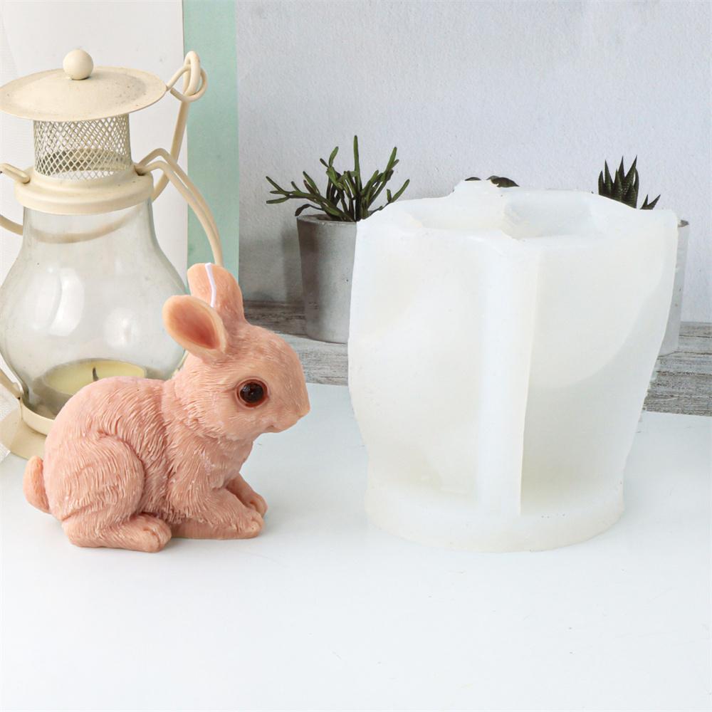 New Easter Rabbit Silicone Candle Mold DIY Bunny Gypsum Soap Mold Animal Resin Making Crafts Casting Molds Party Gift