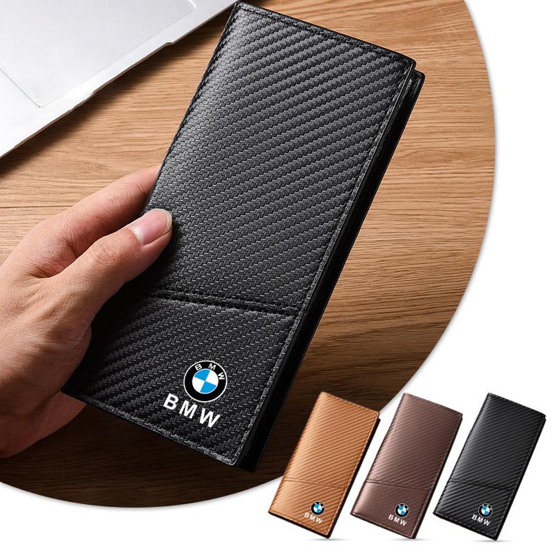 Leather Car Logo Men Long Wallet Gift Card Ticket Storage Bag For BMW X3 X5 M5 M3 E46 E90 E60 F10 F30 E36 G30 E87 E70 E30 G20 cybf04