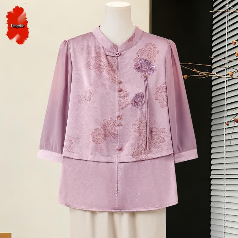 Женский элегантный новый кардиган-топ в китайском стиле 5XL