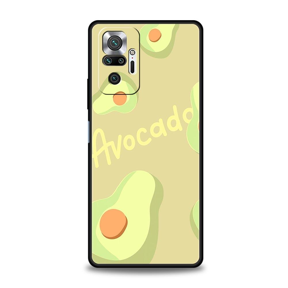 Cute Avocado Phone Case Cover for Redmi 14C 10C Note 15 14 13 12 10 11 K40 Pro Plus 5G Shockproof Soft TPU Shell Fundas Capas