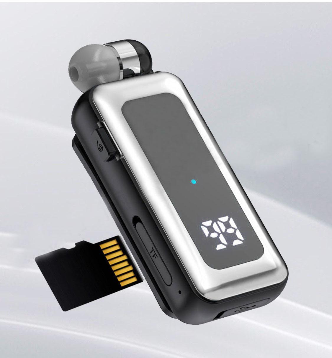 

Бізнес-навушники із кліпсою TF-карта, які відтворюють Bluetooth 5.4, шумопоглинання HD, виклики, цифровий дисплей, навушники з мікрофоном, гарнітура