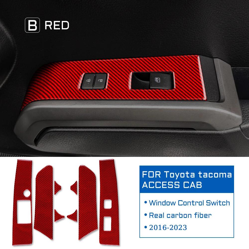 Real Carbon Fiber Window Switch Panel Cover for Toyota Tacoma 2016-2023 LHD RHD Red Carbon Fiber / For Toyota чёрный