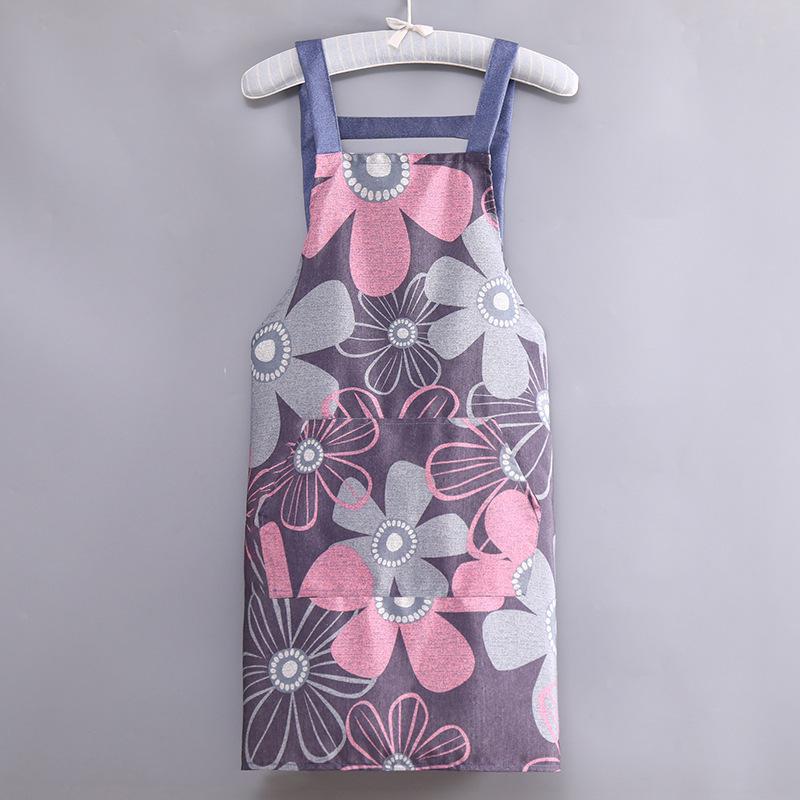 Breathable Bamboo Cotton Canvas Apron - Unisex, Oil-Proof & Wear-Resistant for Cooking and Work