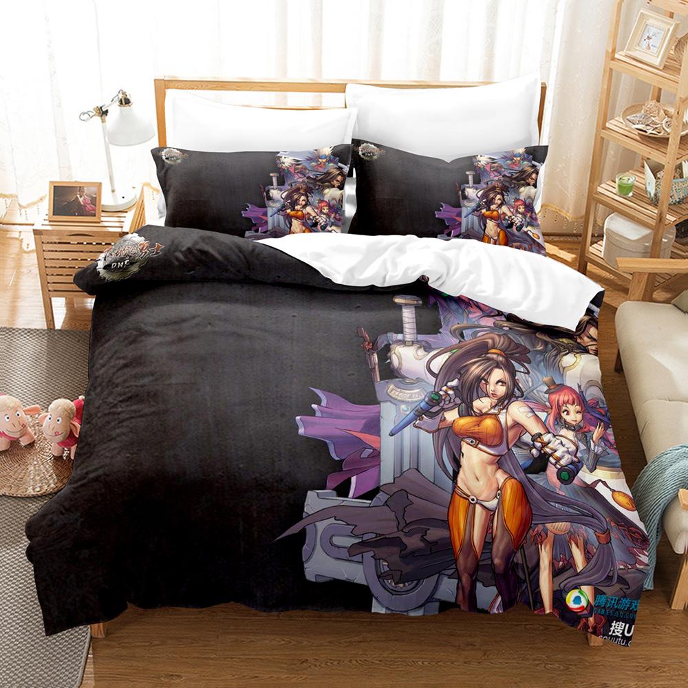Fashion 3d Print Game Dunge & Fighter Female Magician Bedding Set Single Double King Bed Set Children's Bedroom Duvet cover Set