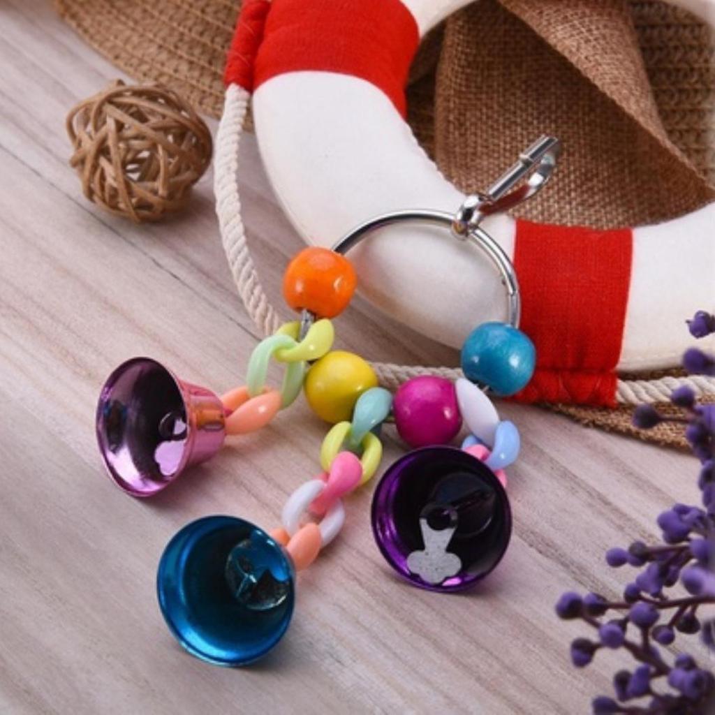 Pet Bird Bell String Chain Parrot Bite Zabawka do żucia Wisząca dekoracja klatki