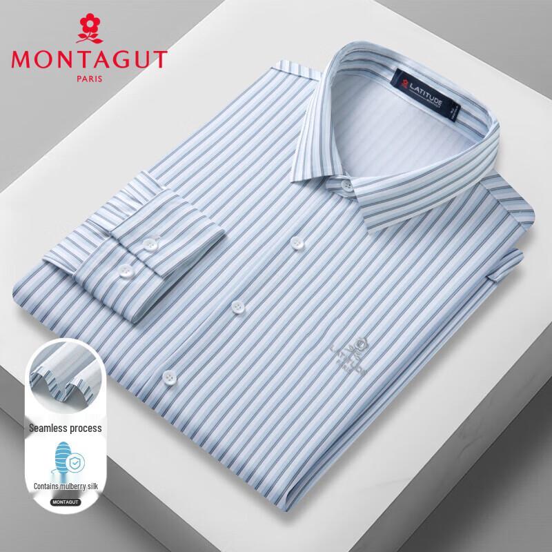 MONTAGUT Men s Silk Blend Cooling Long Sleeve Casual Shirt 52