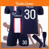 Paris Home Jersey Set Messi 30 Mbappe 7 Neymar 10 Polyester Soccer Kit