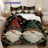 Dwarf Pattern Bedding Quilt Set Quilt Cover Pillowcase Home Decoration Birthday Gift (1 * duvet cover + 2 * pillowcase, without core)