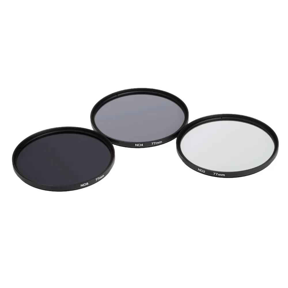 Lightdow Lens Filter ND2 ND4 ND8 3 In 1 Set Neutral Density Filter 49 52 55 58 62 67 72 77 82 for Nikon Sony Pentax Canon Camera