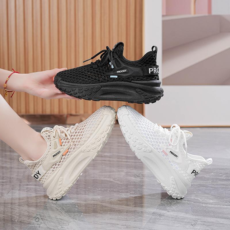 2024 Summer Breathable Mesh Casual Shoes Fashion Women Wedge Platform Comfortable Soft Sole Sports White Shoes Zapatillas Mujer