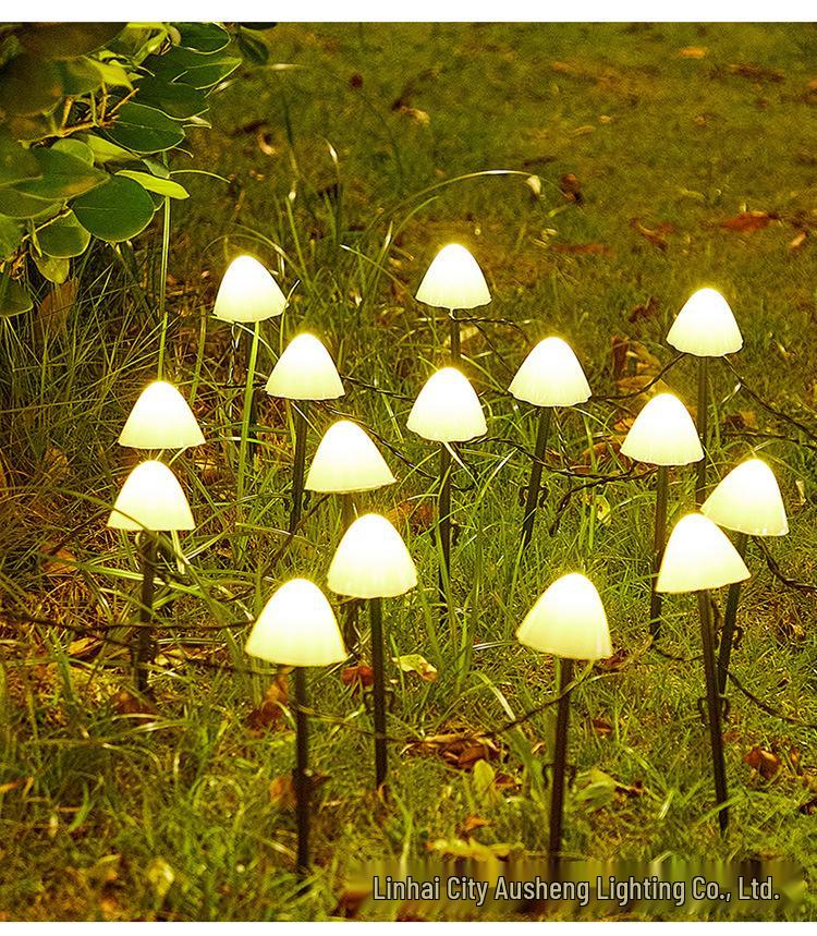Solar-LED-Pilz-Lichterkette: Wasserdichte Outdoor-Dekorationslichter für Rasen und festliche Atmosphäre