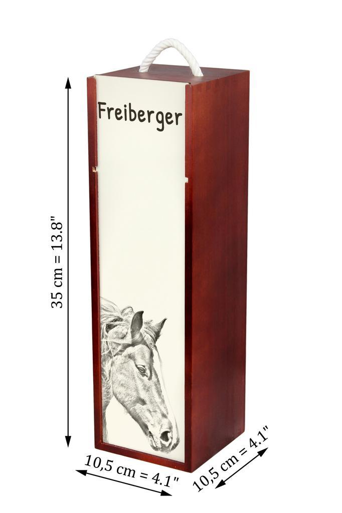 Freiberger - Wine Box with a Horse, Alcohol Box with Graphics, Personalized Gift Box from the Art-Dog Brand