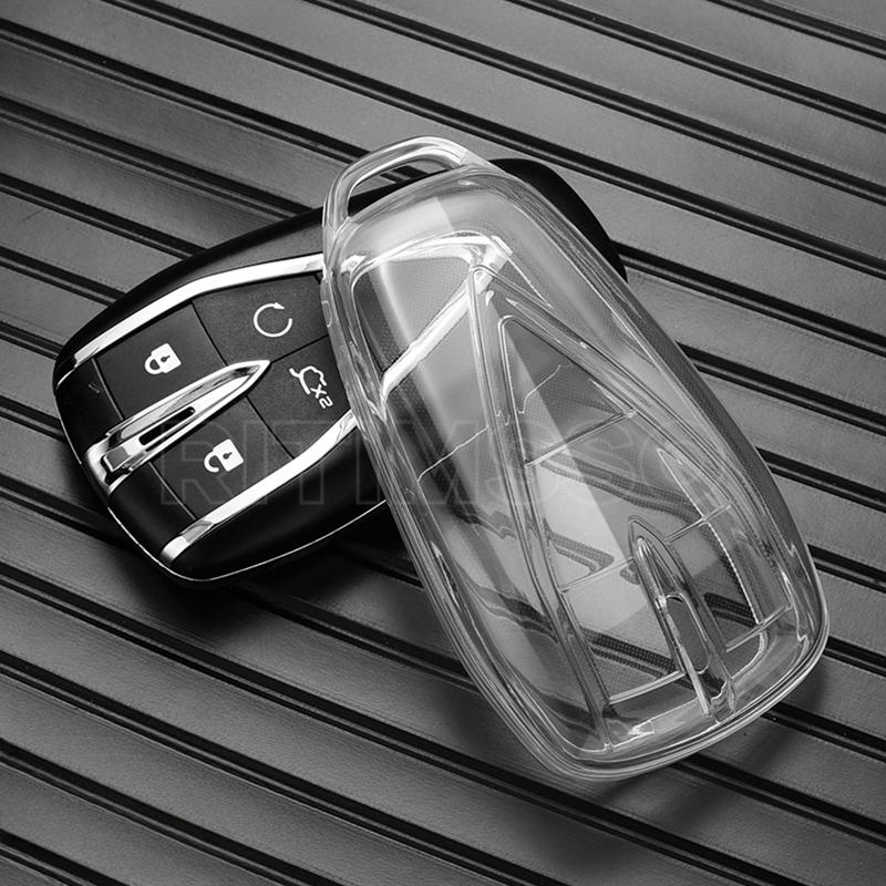 Transparent Tpu Car Key Case Cover Shell For Changan Unit Unik Cs35Plus Cs55 Plus Cs75 Plus Oshan X7 X5 Car Accessories