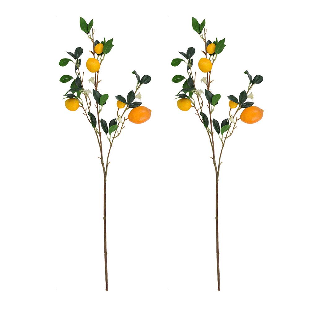 

Artificial lemon branches 2pcs for home kitchen and dining table decoration flexible lifelike yellow lemons plastic stems China Mainland