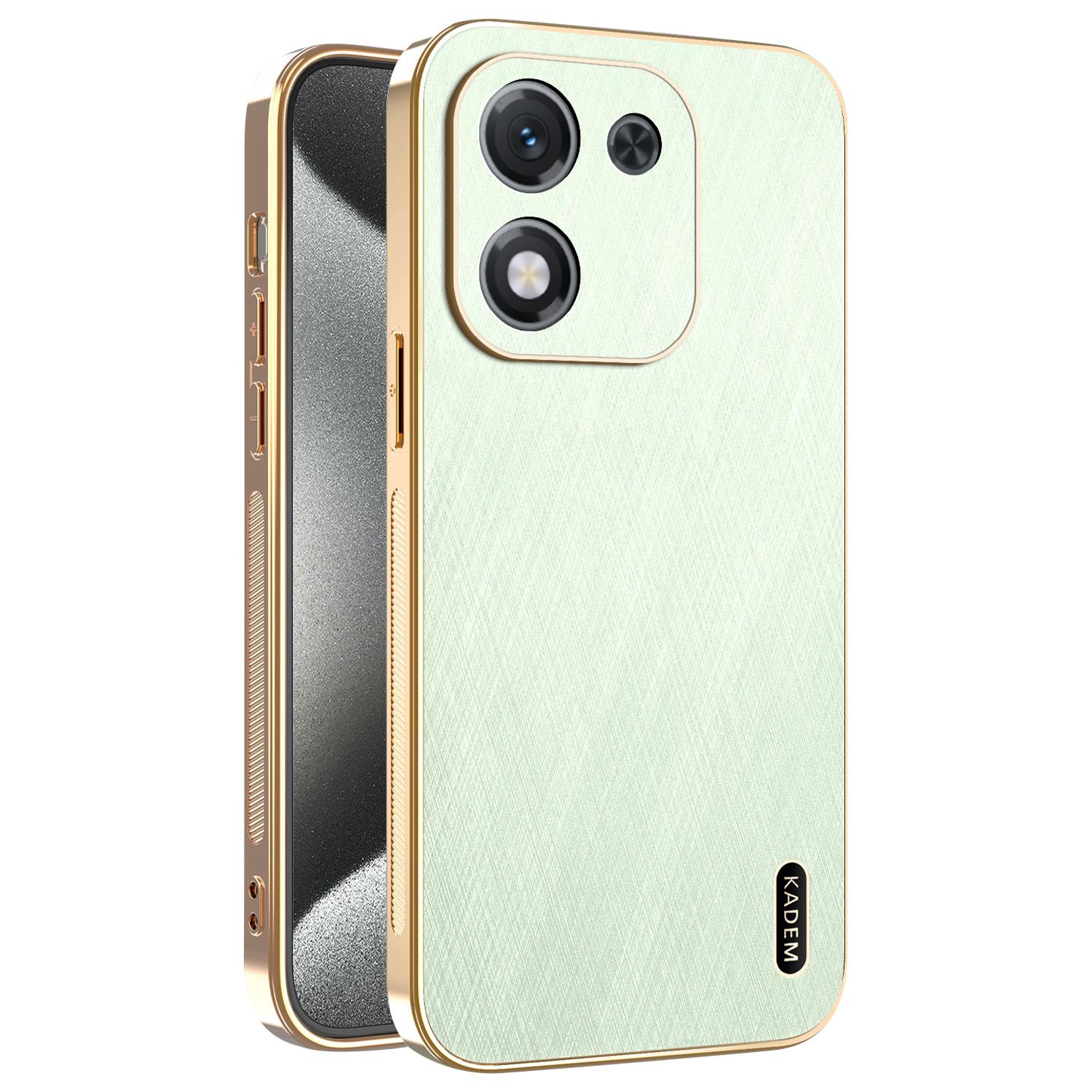

KADEM For Honor X70i Case Electroplating Silk Texture PU+TPU Phone Back Cover Green
