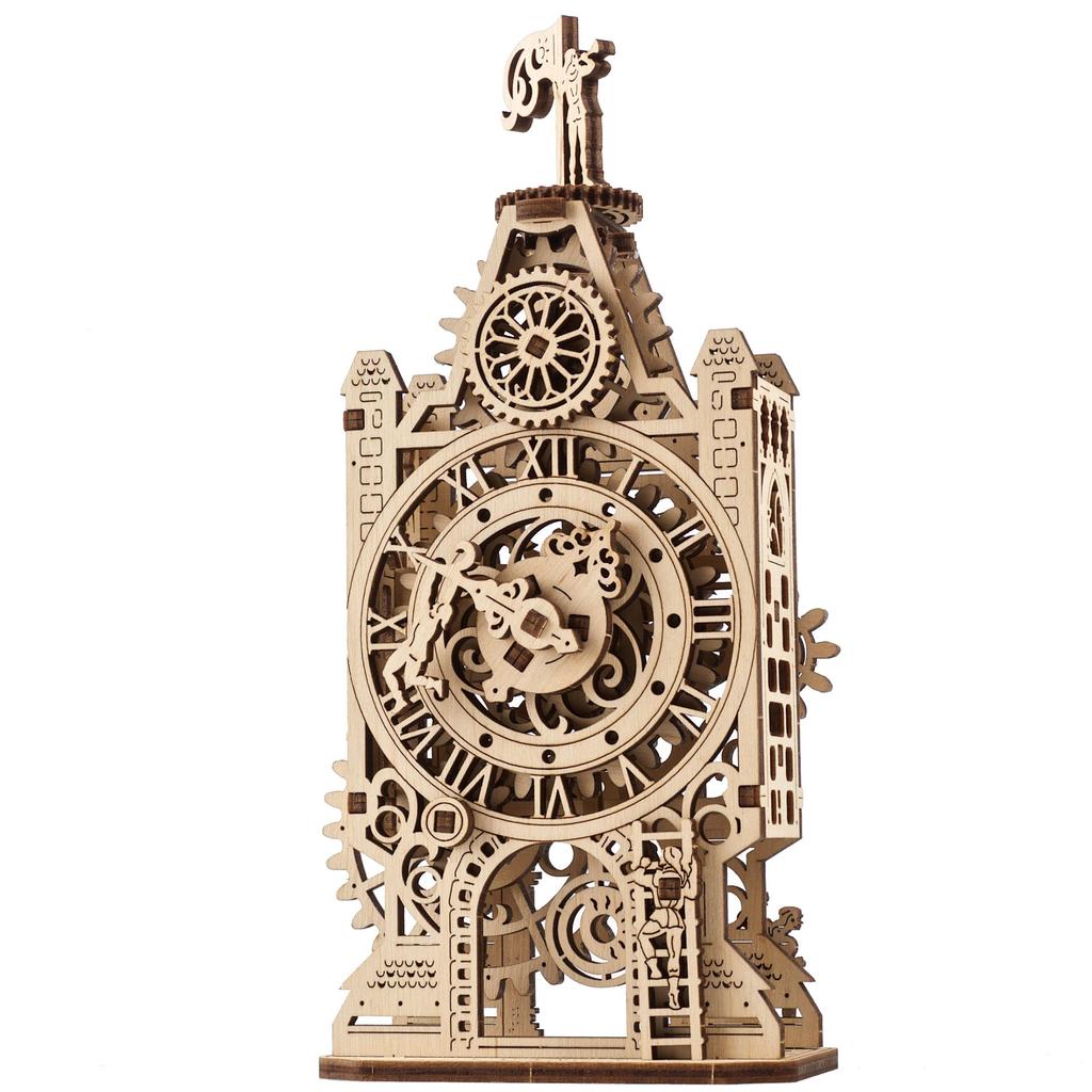 Ugears Old Clock Tower Wooden Puzzle Craft Model No Glue or Tools Required Easy for Adults and Men - -