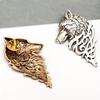 2PCS Personalized Fashion Men's Suit Collar Pin Buckle Domineering Wolf Head Brooch Pin.