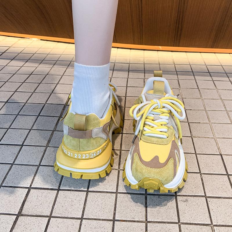 Fashion Luxury Designer Fashion Color Block Sneakers Women's Casual Thick Sole Increased Comfortable Women's Shoes Zapatillas De Deporte