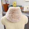 Rabbit Fur Scarf Double-Sided Knitted Real Fur Neck Warmer Women Winter Warm Neck Scarves Natural Fur Ring Scarves Winter Scarf