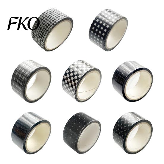 Schwarz-Weiß-Karomuster-Gitter Washi-Tape, Dekoratives Maskierband Klassisch für Kunst, DIY-Basteln, Notizbücher, Planer, Scrapbooking, Geschenk