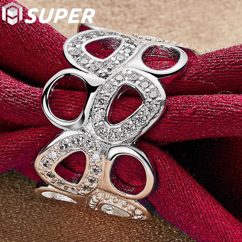925 Sterling Silver AAA Zircon Heart Ring Jewelry