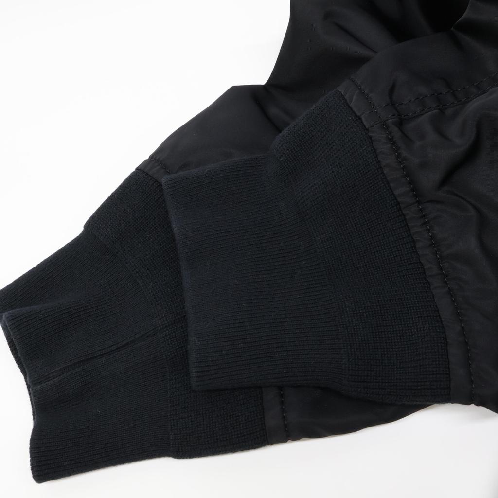 sacai 22-06191 Black Nylon Twill Mix Quilted Blouson Jacket 1 blackUsed