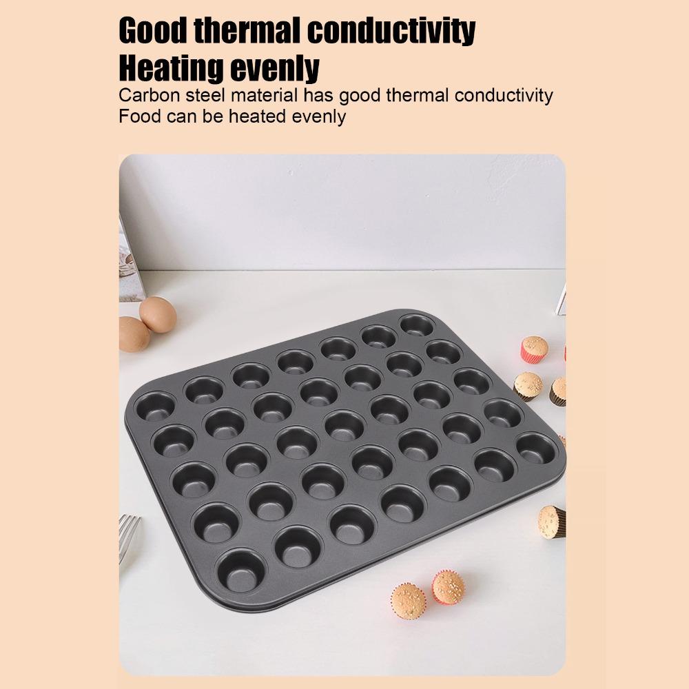 35 Grids Cupcake Baking Tray Carbon Steel Tart Quiche Mold Multipurpose Cake Mold Oven Baking