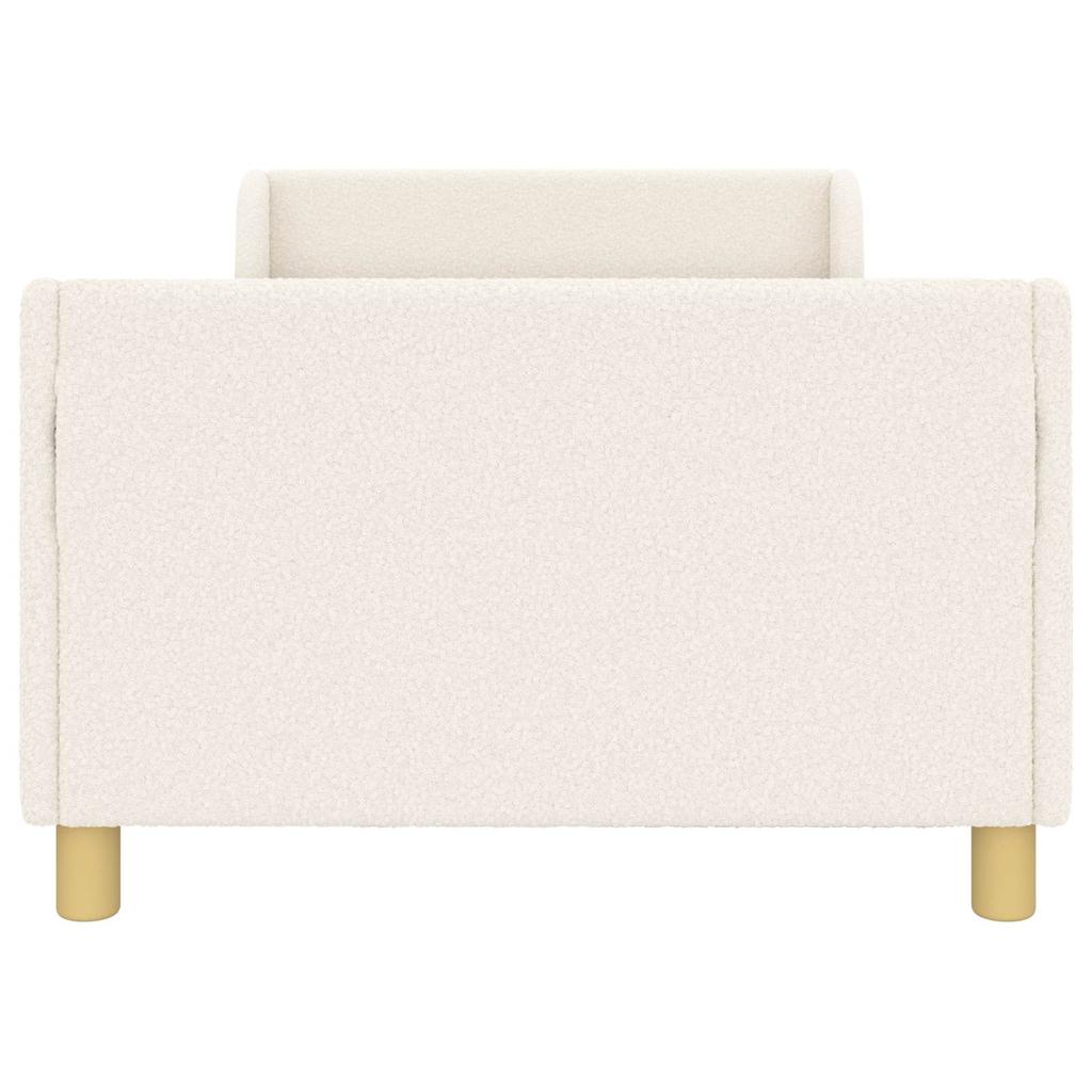 Children s Bed Frame with Headboard Cream 90 x 200 cm Boucle