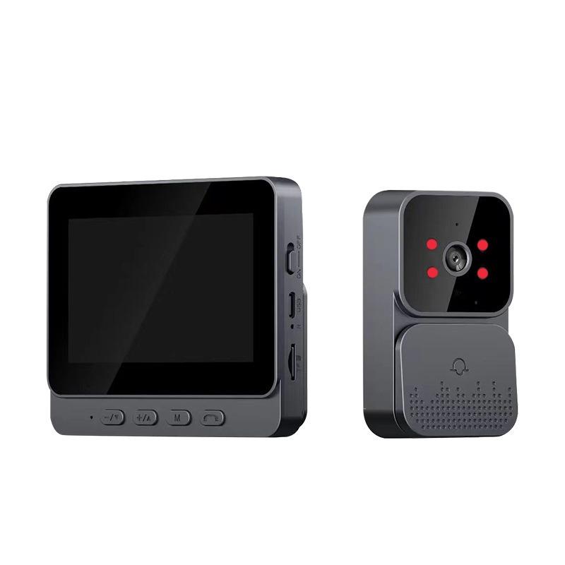 4.3-Inch Display Screen, Smart Video Doorbell, Wireless Electronic Cat Eye Surveillance Camera, Intercom Video, No Punching