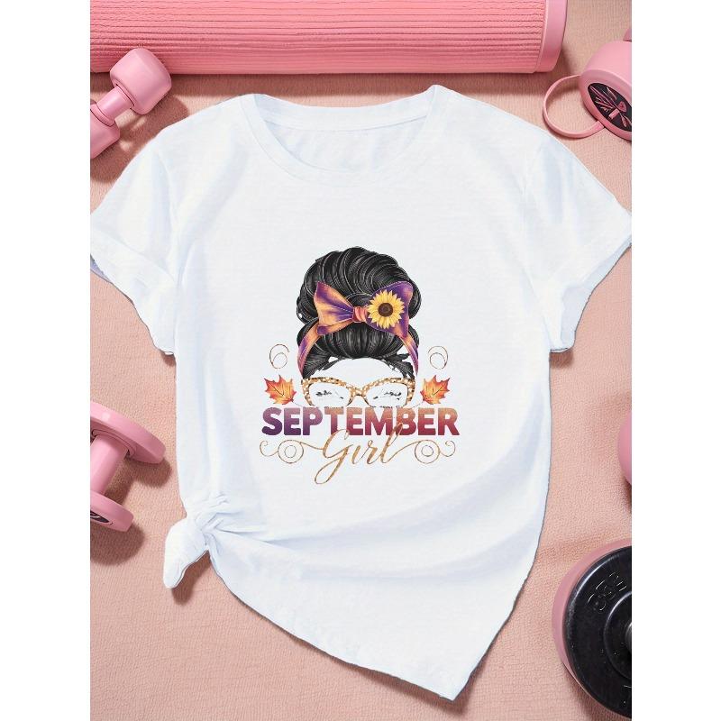 

European sizes September Girl Women s Plus Size Sports Short Sleeve T-Shirt S белый