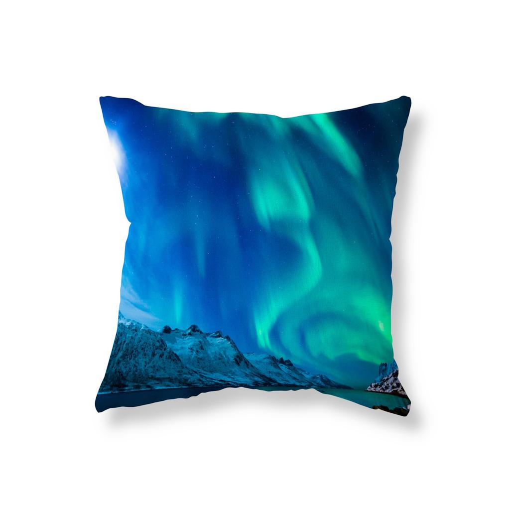 Starry Sky Aurora View Throw Pillow Cover Sofa Decor Room Aesthetics Decor Pillow Cover Chair Cushion Cover Home Decor