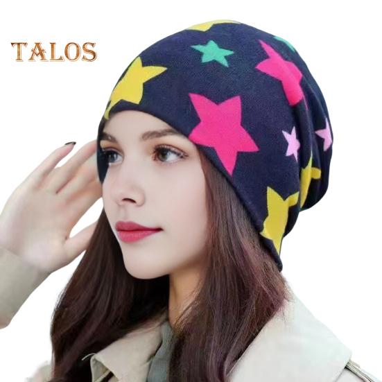 Women Thermal Hat Cycling Neck Warmer Lightweight Colorful Printing Headband High Elasticity Anti-slip Scarf Cold Warm Weather Multi-Functional