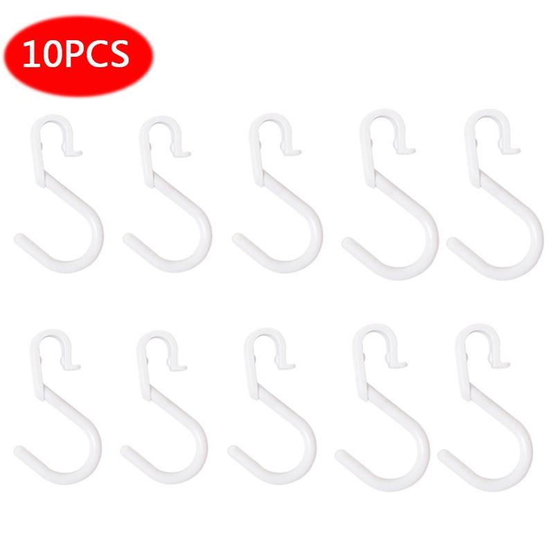 10PCS Portable Kitchen Bathroom Wardrobe Cabinet Hooks Home S Shaped Clothing Rack Hanger