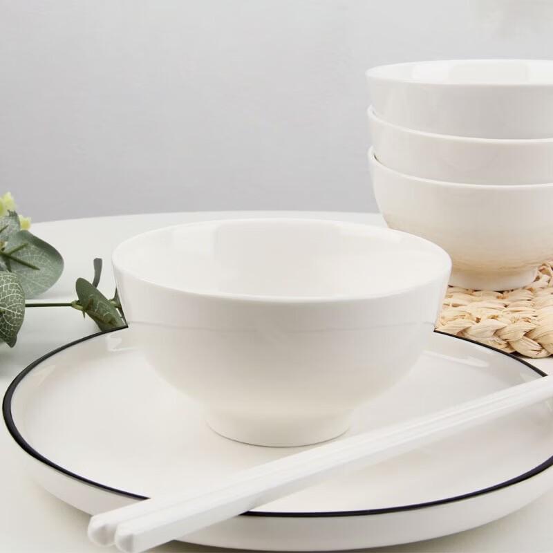 Pure White Ceramic Rice Soup Bowl