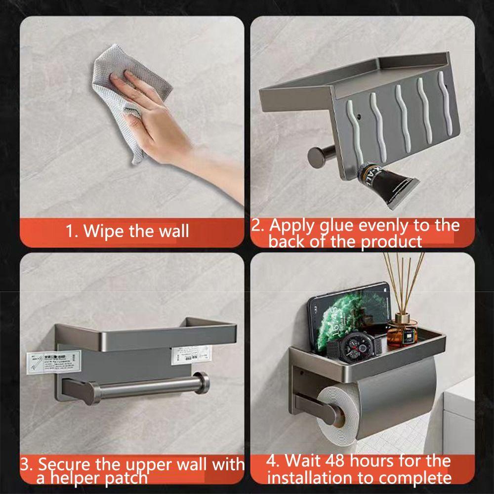 Punch-free Bathroom Tissue Self Baffle Design Tissue Roll Hanger Toilet Paper Holder  Home