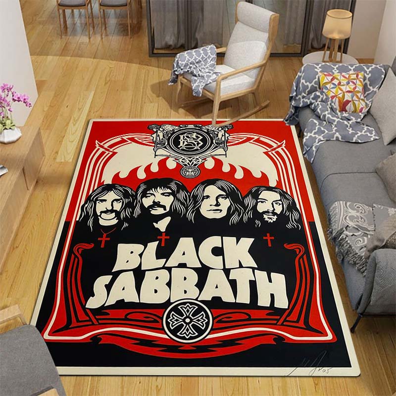 Ozzy Osbourne Printed Rug—Non-slip rug for living rooms and bedrooms; suitable as a yoga mat, doormat, or outdoor rug; a great birthday gift.