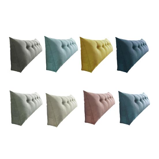 Headboard Wedge Pillow Triangular Headboard Cushion With Side Pocket Bed Bolster Pillow