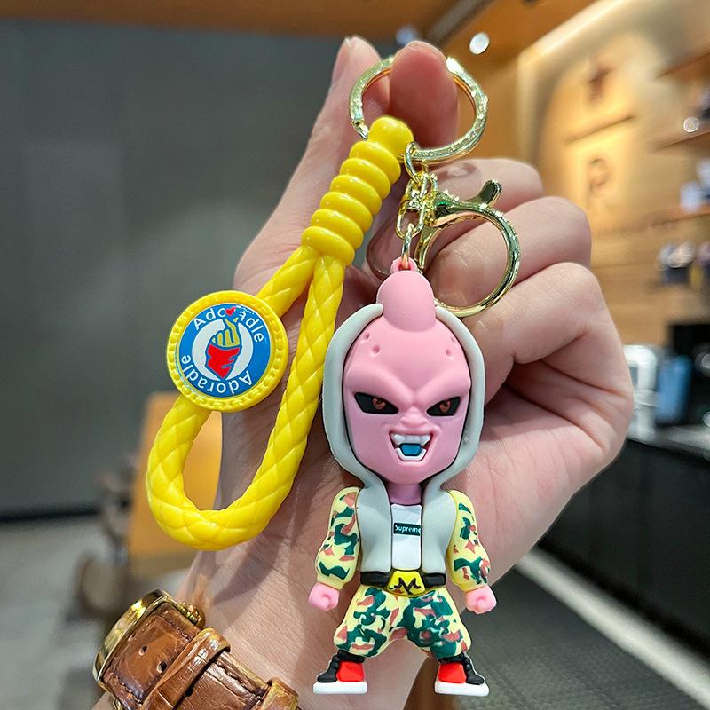 Anime Dragon Ball Keychain Z Super Saiyan Son Goku Bulma Broly Piccolo Majin Buu Series Kawaii Bag Pendant Keyring Toys Gifts