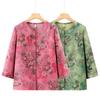 Mom's Chinese Style Spring Shirt for Elderly Women - Lightweight and Trendy Top for Grandma's Summer Wear