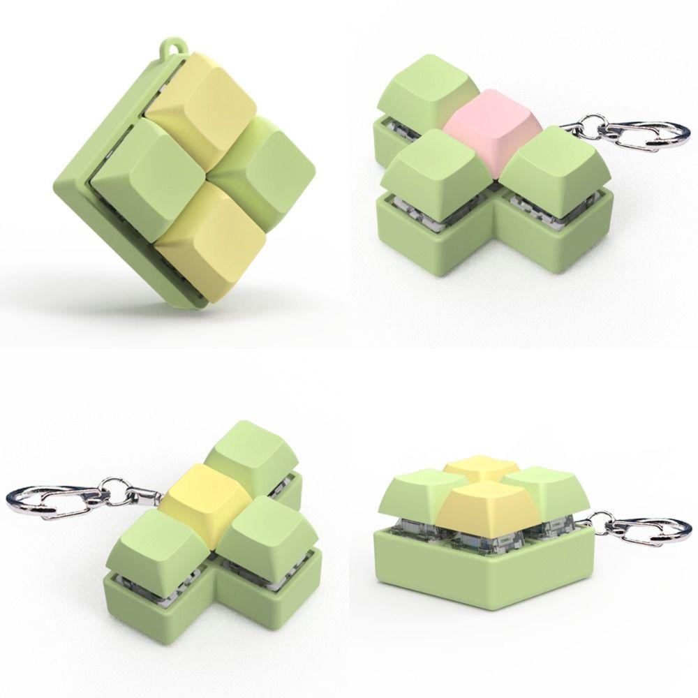 Keycap Fidget Keychain Keys Button Pinch Toy Multi-Color Clicker Toy  Kids