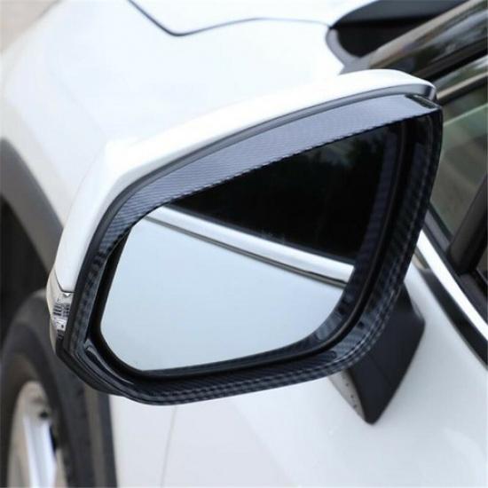 Carbon Fiber Rearview Mirror Rain Eyebrow Cover Trim For Toyota RAV4 2019-2022
